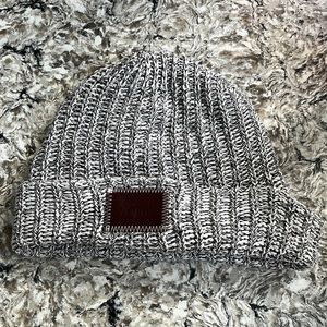 Love Your Melon Black and White Knit Speckled Beanie